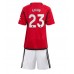 Billige Manchester United Luke Shaw #23 Børnetøj Hjemmebanetrøje til baby 2023-24 Kortærmet (+ korte bukser)